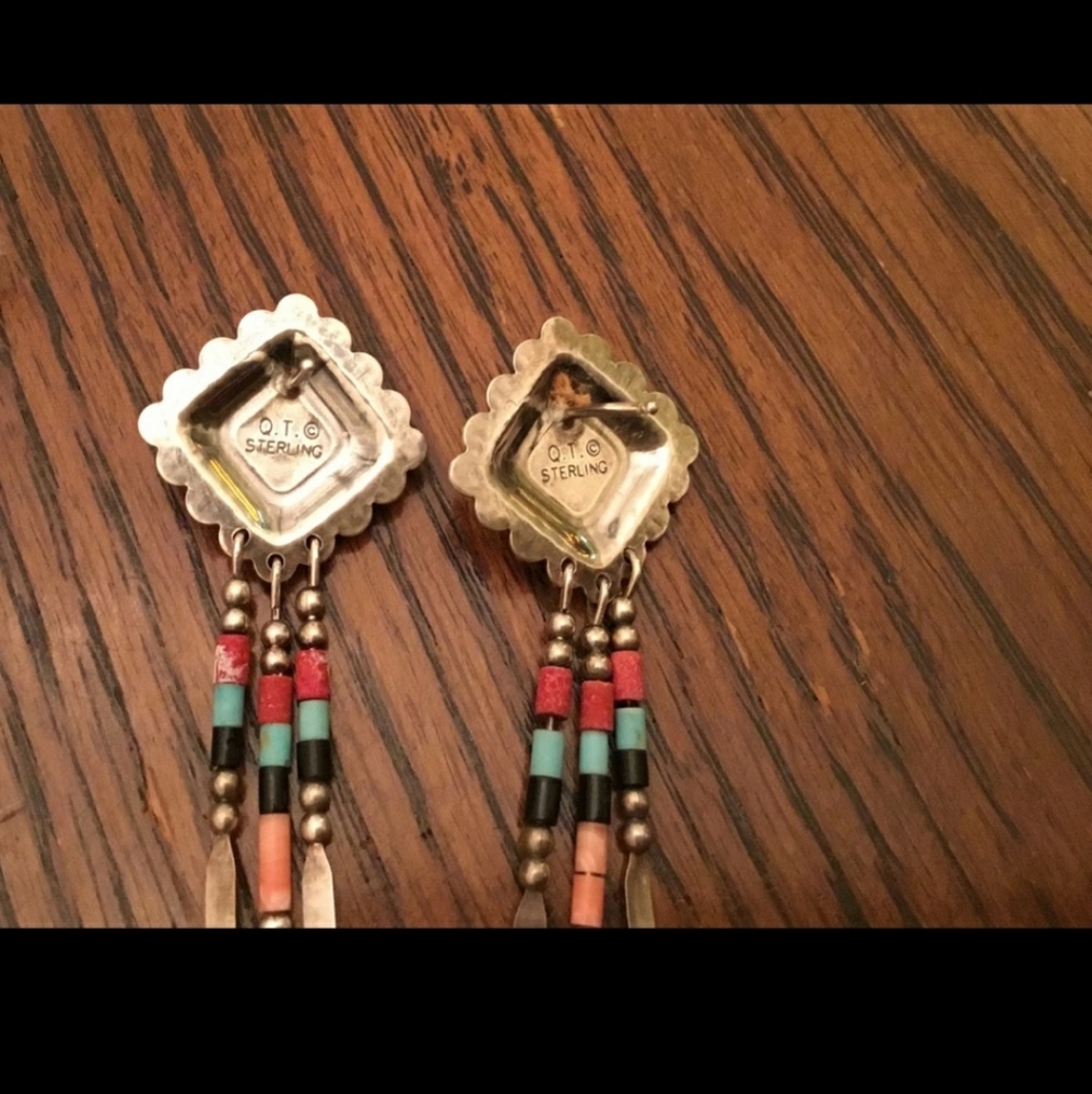 Vintage American Navajo Turquoise Coral Lapis - Picture 5 of 7